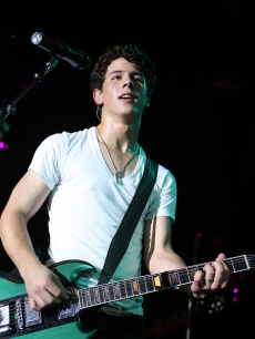Nick Jonas of Jonas Brothers performs a free concert at Irving Plaza on June 11, 2009 in New York City