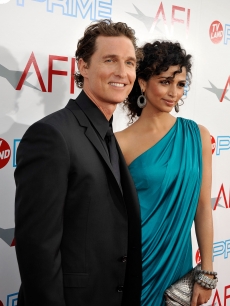 Matthew McConaughey and Camila Alves arrive at the AFI Life Achievement Awards: A Tribute to Michael Douglas at Sony Pictures Studios