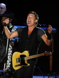 Bruce Springsteen gets worked up during his three-hour set at the Bonnaroo Music Festival in Tennessee on June 13, 2009