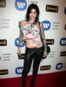 Kat Von D arrives at the Warner Music Group 2008 GRAMMY Awards after party held at Vibiana on February 10, 2008 in Los Angeles,