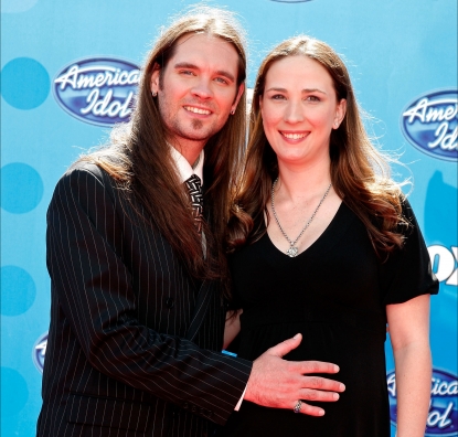 Bo Bice and his wife, Caroline, arrive at the American Idol Season 7 Grand Finale held at the Nokia Theatre on May 21, 2008 in Los Angeles