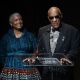 Bill Cosby and his wife Camille Cosby take the stage at the Apollo Theater 75th Anniversary Gala on June 8, 2009 in New York City