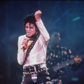 Michael Jackson performs during the Bad Tour in London in 1987