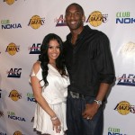 Kobe Bryant and wife Vanessa Bryant arrive at the Los Angeles Laker’s official championship victory party on June 18, 2009