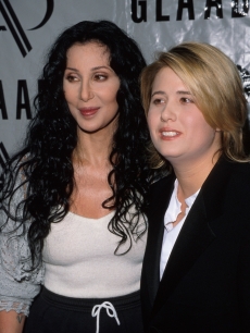 Cher and Chaz Bono (formerly Chastity) at GLAAD Media Awards in 1998