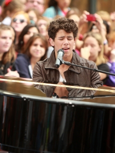 Nick Jonas takes the stage on NBC’s ‘Today’ at Rockefeller Center on June 19, 2009 in New York City