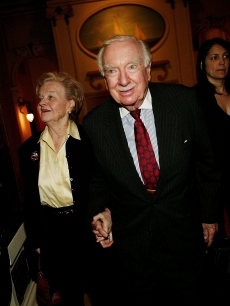 Walter Cronkite and wife attend the ‘Master and Commander: The Far Side Of The World’ premiere after-party at the New York Yacht Club on November 01, 2003