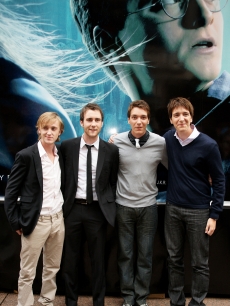 Tom Felton, Matthew Lewis, James Phelps and Oliver Phelps attend the launch of the ‘Harry Potter and the Half-Blood Prince’ magical tour, held in Leicester Square, on June 19, 2009