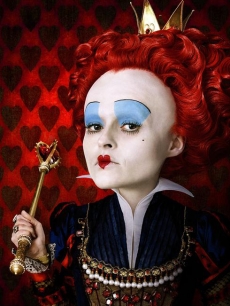 Helena Bonham Carter looks terrific as The Red Queen