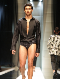 Jesus Luz walks the runway during Milan Menswear Fashion Week Spring/Summer 2010 on June 20, 2009 in Milan