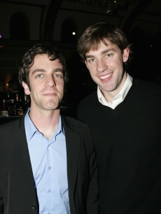 B.J. Novak and John Krasinski attend the NBC TCA Party at the Ritz Carlton in Los Angeles on January 22, 2006
