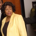 Katherine Jackson exits the courtroom at the Santa Barbara County Courthouse for a break during day 19 of Michael Jackson’s child molestation trial in Santa Maria, California on March 24, 2005 