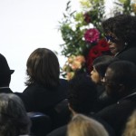 Joe Jackson, Prince Michael I, Prince Michael II (also known as Blanket) and Katherine Jackson at the Michael Jackson Memorial (pool photo: Reuters)