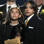 Paris, Blanket and Prince Michael I at the public memorial for Michael Jackson, Los Angeles, July 7, 2009