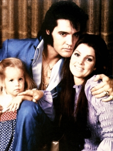 Elvis Presley with ex-wife Priscilla and daughter Lisa Marie on January 1, 1970