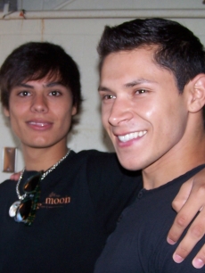 Alex Meraz and Kiowa Gordan flash their werewolf grins