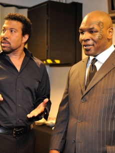 Lionel Richie and Mike Tyson backstage during Michael Jackson’s public memorial service held at Staples Center on July 7, 2009 in Los Angeles