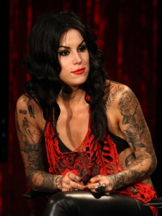 Kat Von D visits Fuse’s ‘No. 1 Countdown’ at Fuse Studios in New York City on July 9, 2009 