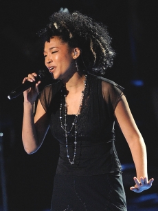 Judith Hill performs at the Michael Jackson public memorial service held at Staples Center, Los Angeles, July 7, 2009