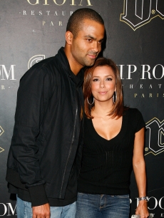 Tony Parker and Eva Longoria Parkre attend the Pierre Parker party at VIP Room Theatre, Paris, July 8, 2009
