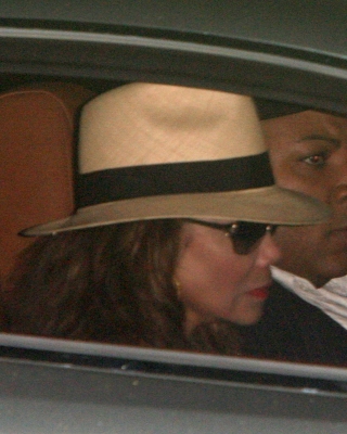La Toya Jackson leaves Forest Lawn Memorial Park in Los Angeles on July 6, 2009 