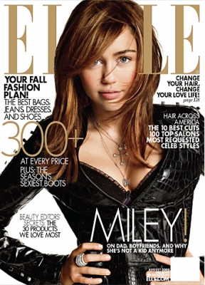 Miley Cyrus on the cover of Elle magazine