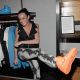 Ali Lohan tries on her new Nike-Nylon shoes