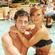 Maksim Chmerkovskiy and Karina Smirnoff pose poolside at The Venetian Hotel and Casino Resort in Las Vegas, July 4, 2009