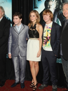 Michael Gambon, Daniel Radcliffe, Emma Watson, Rupert Grint and Alan Rickman attend the ‘Harry Potter and the Half-Blood Prince’ premiere in New York City on July 9, 2009 