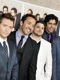 Jerry Ferrara, Jeremy Piven, Kevin Connolly, Adrian Grenier and Kevin Dillon strike a pose at the premiere of HBO’s ‘Entourage’ - Season 6 in Los Angeles on July 9, 2009 