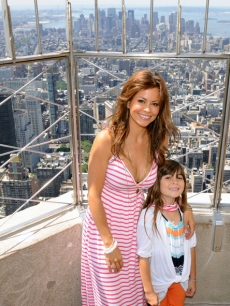 Brooke Burke and daughter Sierra smile atop the Empire State Building in New York City on July 14, 2009