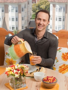 Brian Boitano pours himself a drink on ‘What Would Brian Boitano Make?’