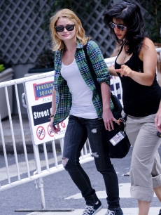 Emilie de Ravin rocks some shades on the set of ‘Remember Me’ in Manhattan on July 20, 2009