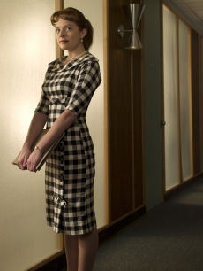 Elizabeth Moss plays secretary turned junior copywrighter Peggy Olsen on ‘Mad Men’