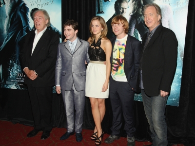 Michael Gambon, Daniel Radcliffe, Emma Watson, Rupert Grint and Alan Rickman attend the ‘Harry Potter and the Half-Blood Prince’ premiere in New York City on July 9, 2009 