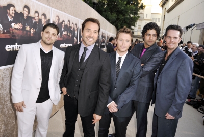 Jerry Ferrara, Jeremy Piven, Adrian Grenier, Kevin Connolly and Kevin Dillon strike a pose at the premiere of HBO’s ‘Entourage’ - Season 6 in Los Angeles on July 9, 2009