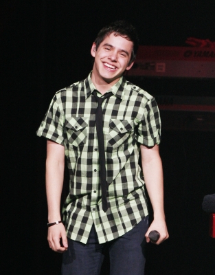 David Archuleta shows his smile onstage at the Nokia Theatre L.A. Live in LA on July 17, 2009