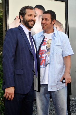 Judd Apatow and Adam Sandler attend the premiere of ‘Funny People’in Hollywood on July 20, 2009  