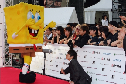 SpongeBob SquarePants arrives at the MTV Video Music Awards Japan, at the Saitama Super Arena on May 26, 2007