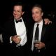 Stephen Colbert and Jon Stewart attend the Governors Ball for the 60th Primetime Emmy Awards in Los Angeles on September 21, 2008 