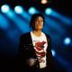 Michael Jackson performs on stage with the Jacksons on their Victory tour at the Giants Stadium in East Rutherford, New Jersey on July 29, 1984