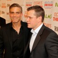 George Clooney and Matt Damon arrive at the CineVegas opening night premiere of ‘Ocean’s Thirteen’ benefiting The International Rescue Committee for Not On Our Watch, held at the Palms Casino Resort on June 6, 2007 in Las Vegas