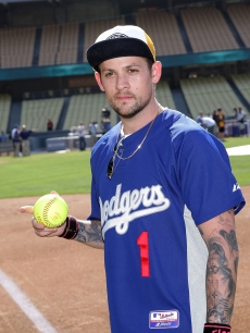 Joel Madden takes the field at the 51st Annual Hollywood Stars game at Dodger Stadium in LA on July 25, 2009