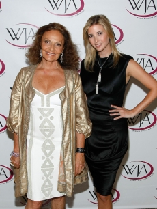 Designer Diane Von Furstenberg and recently engaged Ivanka Trump pose on the red carpet at the 26th Annual Women’s Jewelry Association Awards For Excellence Gala in New York City on July 27, 2009