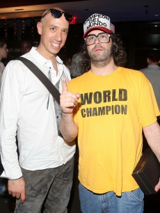 TV personality Robert Verdi and ‘30 Rock’ star Judah Friedlander attend the launch party for the BlackBerry Tour Smartphone from Sprint in New York City on July 29, 2009