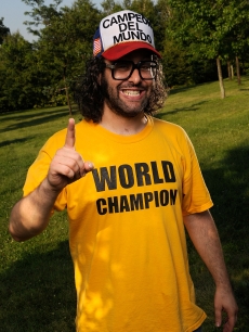 Judah Friedlander shows off his style during the 2009 All Points West Music & Arts Festival in Jersey City, New Jersey on August 1, 2009