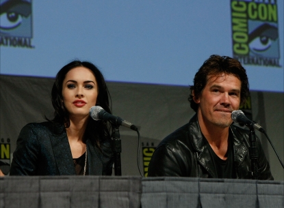Megan Fox and Josh Brolin speak during a panel for ‘Jonah Hex’ at Comic-Con 2009 in San Diego on July 24, 2009 